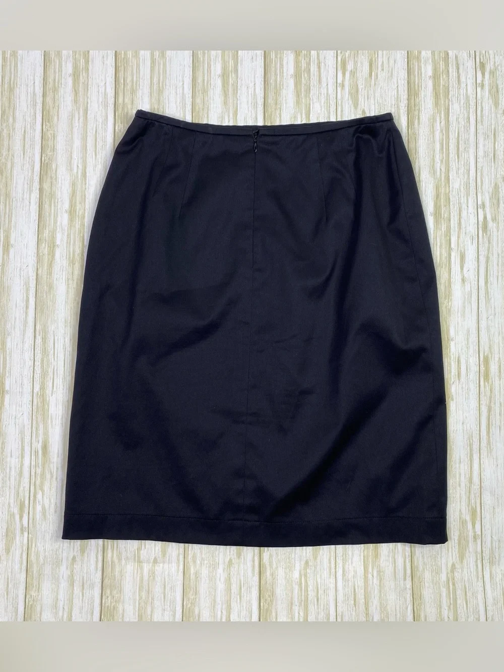 Escada Black Cotton Blend Pencil Skirt